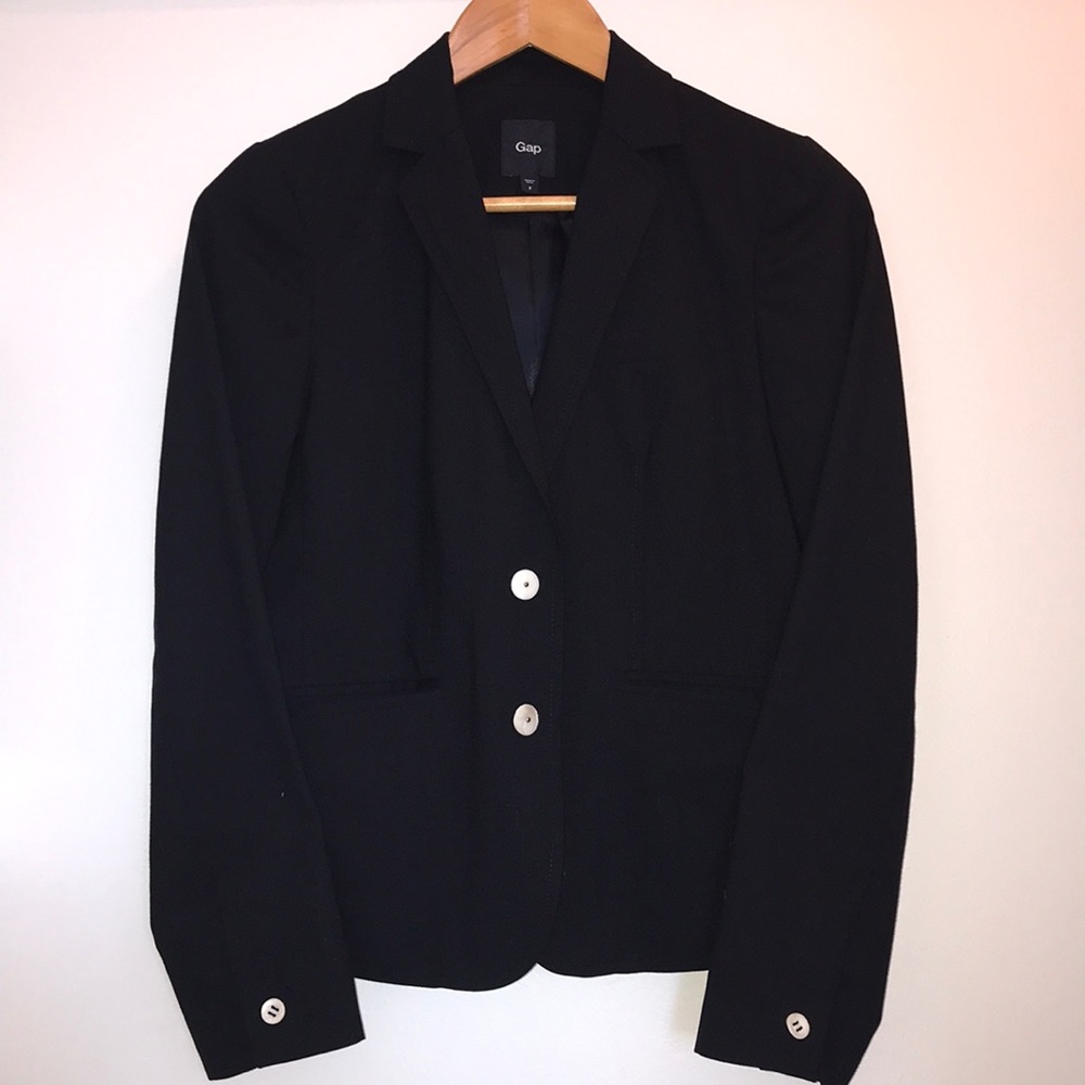 Gap Preppy Navy Wool Boy Blazer Jacket Antique Buttons Size 2